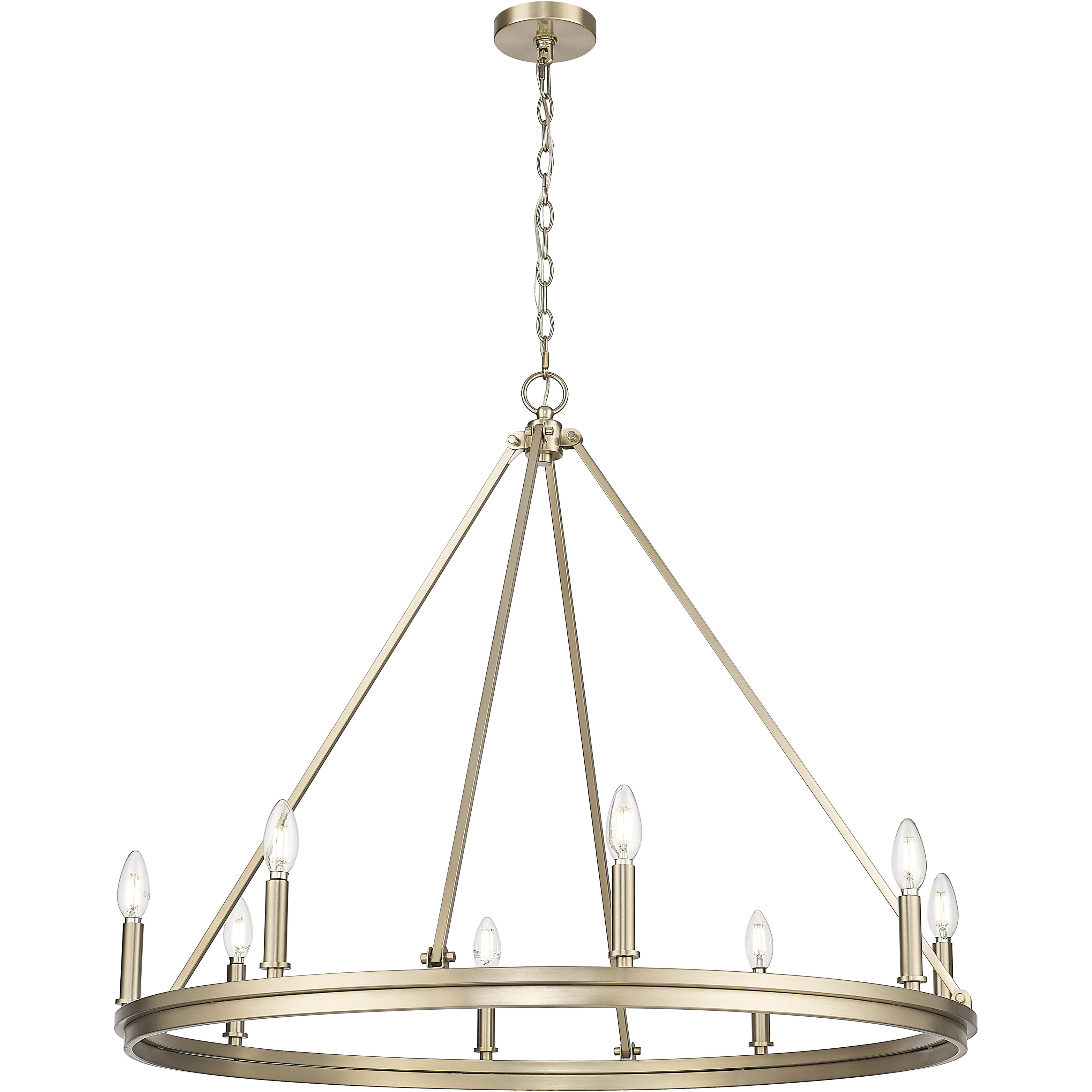 Carruth 8 Light 36 inch Modern Gold Chandelier Ceiling Light